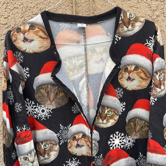 Dec.25th Ugly Christmas Sweater Jumper Kitty Cats Sz XXL Pajamas - Picture 9 of 9